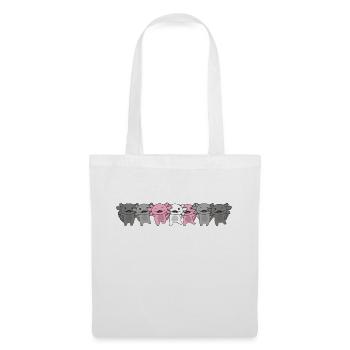 Demigirl Flag Pride LGBTQ süße Axolotl - Stoffbeutel - Weiß - Vorne
