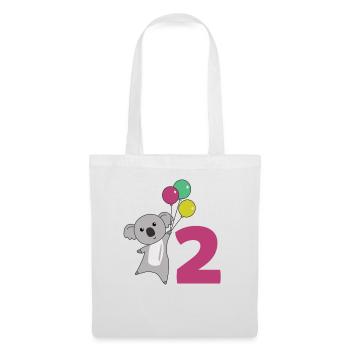 Ballons de deuxième anniversaire Koala pour enfants - Sac en tissu - blanc - Devant