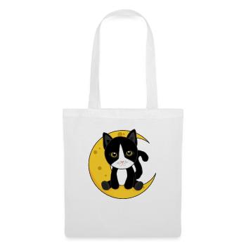 Moon cat cute animals for kids for the night - Tote Bag - white - Front