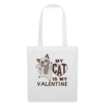 Mon chat est mon chat mignon de la Saint-Valentin pour la Saint-Valentin - Sac en tissu - blanc - Devant