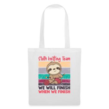Sloth knitting team sloths knitting comfortably - Tote Bag - white - Front