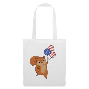 Écureuil vole ballons usa animaux mignons - Sac en tissu - blanc - Devant