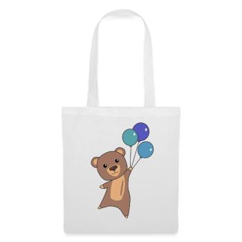 Bear flies up with balloons - Tote Bag - white - Front