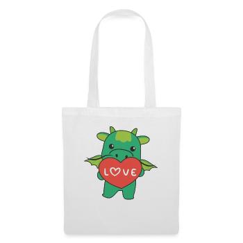 Dragon for Valentine's Day cute animals with hearts - Tote Bag - white - Front