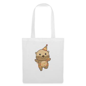Loutre pour anniversaire pour les enfants un cadeau - Sac en tissu - blanc - Devant