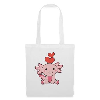 Axolotl zum Valentinstag süße Tiere mit Herzen - Stoffbeutel - Weiß - Vorne
