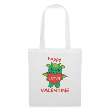 Dragon for Valentine's Day cute animals with hearts - Tote Bag - white - Front