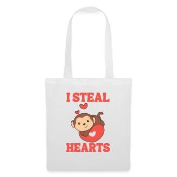 Monkey for Valentine's Day I steal hearts - Tote Bag - white - Front