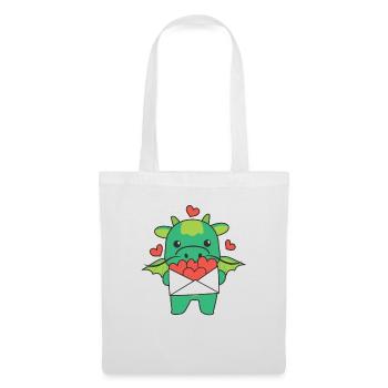 Dragon for Valentine's Day cute animals with hearts - Tote Bag - white - Front