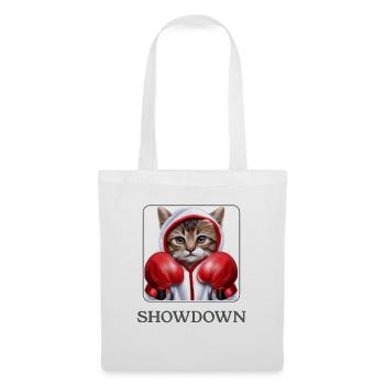 Showdown. Die süße Boxkatze. Katzen - Stoffbeutel - Weiß - Vorne
