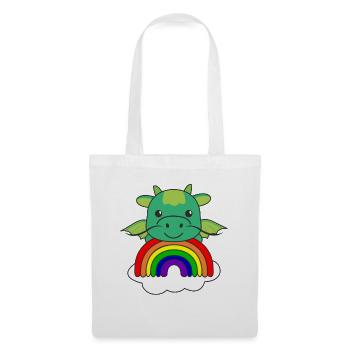 Dragon colorful rainbow for kids cute dragon - Tote Bag - white - Front