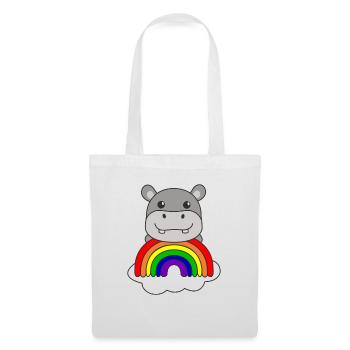 Hippopotamus colorful rainbow for children sweet - Tote Bag - white - Front