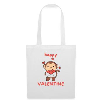Monkey for Valentine's Day cute animals with hearts - Tote Bag - white - Front