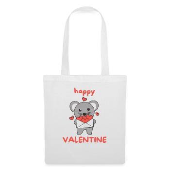 Mouse for Valentine's Day cute animals with hearts - Tote Bag - white - Front