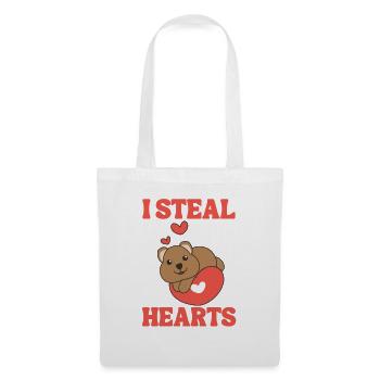 Quokka zum Valentinstag ich stehle Herzen - Stoffbeutel - Weiß - Vorne
