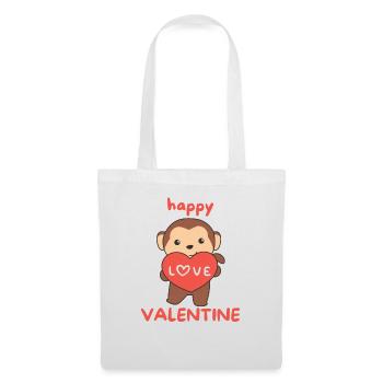 Monkey for Valentine's Day cute animals with hearts - Tote Bag - white - Front