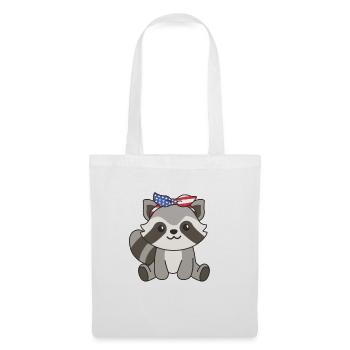 4 juillet American Raccoon for Kids USA - Sac en tissu - blanc - Devant