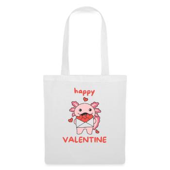 Axolotl zum Valentinstag süße Tiere mit Herzen - Stoffbeutel - Weiß - Vorne