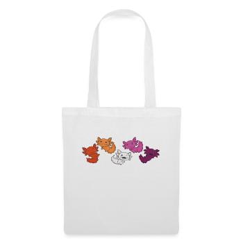 Drapeau lesbien Gay Pride LGBTQ Axolotl - Sac en tissu - blanc - Devant