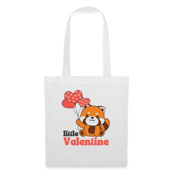 Roter Panda zum Valentinstag little Valentine - Stoffbeutel - Weiß - Vorne