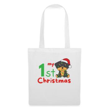 Rottweiler Christmas Dogs mon 1er Noël - Sac en tissu - blanc - Devant