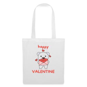 Polar bear for Valentine's Day cute animals with hearts - Tote Bag - white - Front