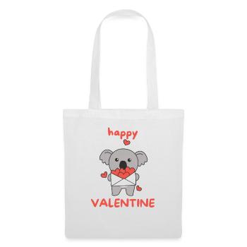 Koala zum Valentinstag süße Tiere mit Herzen - Stoffbeutel - Weiß - Vorne