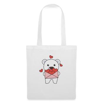 Polar bear for Valentine's Day cute animals with hearts - Tote Bag - white - Front