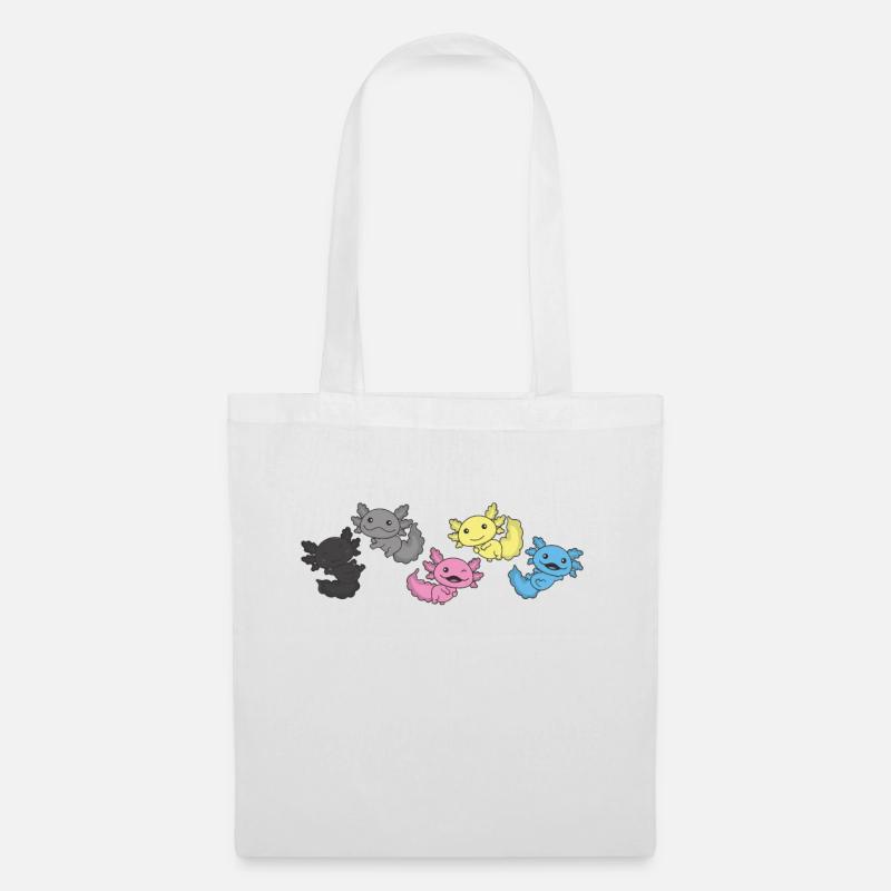 Polygender Flag Pride LGBTQ Axolotl - Stoffbeutel - Weiß