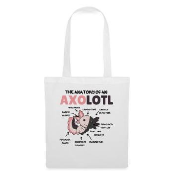 Explication de l’axolotl Anatomie d’un axolotl chimère - Sac en tissu - blanc - Devant