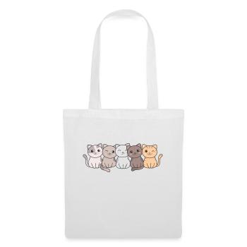 chat kawaii chats animaux mignons pour enfants - Sac en tissu - blanc - Devant
