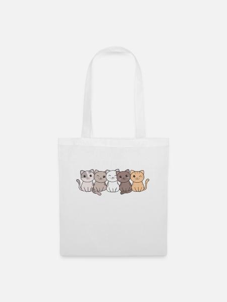 chat kawaii chats animaux mignons pour enfants - Sac en tissu - blanc