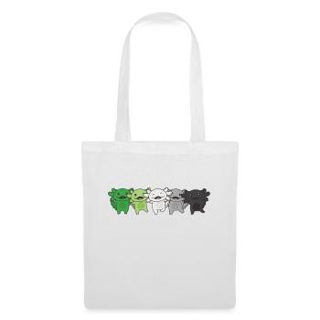 Aromantic Flag Pride LGBTQ Axolotl Aromantisch - Stoffbeutel - Weiß - Vorne