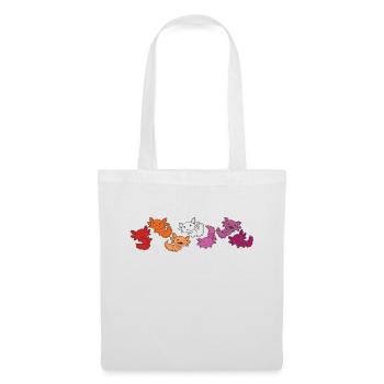 Drapeau lesbien Gay Pride LGBTQ Axolotl - Sac en tissu - blanc - Devant