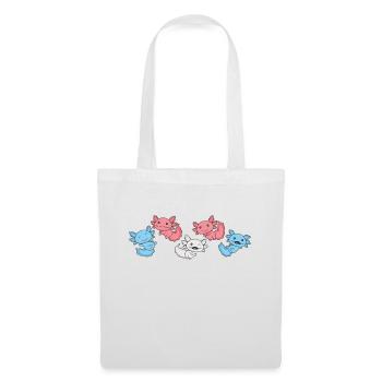 Drapeau transgenre Pride LGBTQ Axolotl - Sac en tissu - blanc - Devant