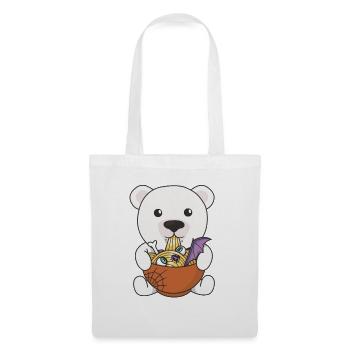 Nudeln japanische Nudeln Halloween Eisbär Ramen - Stoffbeutel - Weiß - Vorne