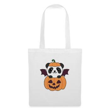 Panda Halloween Costume de chauve-souris de citrouille - Sac en tissu - blanc - Devant