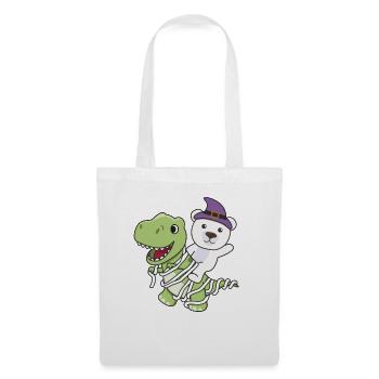 Polar Bear Happy Halloween T-Rex Mummy Costume - Tote Bag - white - Front