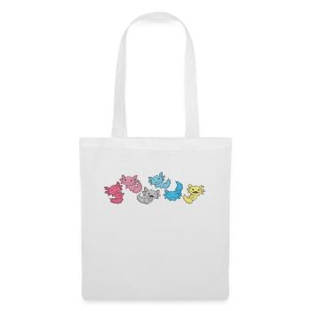 Genderflux Flag Pride LGBTQ Axolotl - Sac en tissu - blanc - Devant
