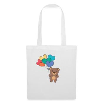 Rainbow Hearts Pride LGBTQ Balloons Bear - Tote Bag - white - Front
