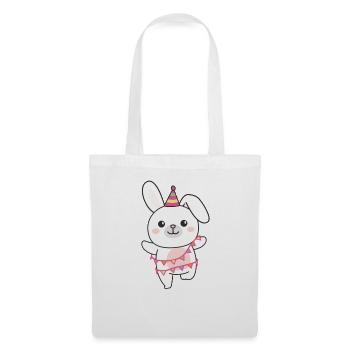 Lapin pour anniversaire un cadeau pour les enfants - Sac en tissu - blanc - Devant