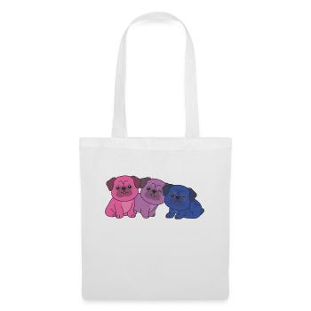 Bi Flag Pug Pride LGBTQ Cute Dogs - Tote Bag - white - Front