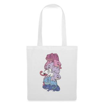 Bigender Flag Pride LGBTQ Chameleon Bunch - Sac en tissu - blanc - Devant