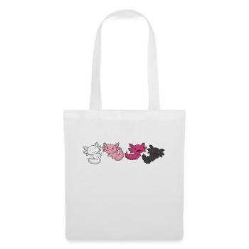 Transfem Flag Pride LGBTQ Axolotl - Stoffbeutel - Weiß - Vorne