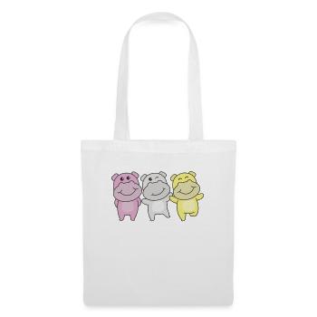 Twink Flag Pride LGBTQ Mignon Hippopotame - Sac en tissu - blanc - Devant