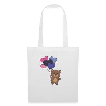 Drapeau omnisexuel Balloon Hearts Pride LGBTQ Bear - Sac en tissu - blanc - Devant