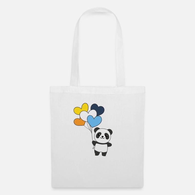 Aroace Flagge Ballon Herzen Pride LGBTQ Panda - Stoffbeutel - Weiß