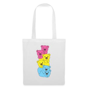Pansexual Flag Pride LGBTQ Cute Bear Bunch - Sac en tissu - blanc - Devant