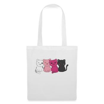 transfem Flag Pride LGBTQ cute cat pile - Tote Bag - white - Front