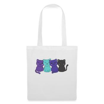alexigenre drapeau fierté LGBTQ mignon chats groupe - Sac en tissu - blanc - Devant